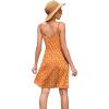 image:imageWEACZZY Womens 2026 Summer Dresses V Neck Spaghetti Strap Sundress Casual Beach Flowy Mini Dress with PocketsOrange Daisy