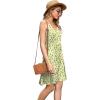 image:imageWEACZZY Womens 2026 Summer Dresses V Neck Spaghetti Strap Sundress Casual Beach Flowy Mini Dress with PocketsPale Yellow
