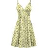 image:imageWEACZZY Womens 2026 Summer Dresses V Neck Spaghetti Strap Sundress Casual Beach Flowy Mini Dress with PocketsPale Yellow