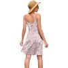 image:imageWEACZZY Womens 2026 Summer Dresses V Neck Spaghetti Strap Sundress Casual Beach Flowy Mini Dress with PocketsPink Floral