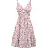 image:imageWEACZZY Womens 2026 Summer Dresses V Neck Spaghetti Strap Sundress Casual Beach Flowy Mini Dress with PocketsPink Floral