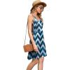 image:imageWEACZZY Womens 2026 Summer Dresses V Neck Spaghetti Strap Sundress Casual Beach Flowy Mini Dress with PocketsWhite Waves