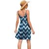 image:imageWEACZZY Womens 2026 Summer Dresses V Neck Spaghetti Strap Sundress Casual Beach Flowy Mini Dress with PocketsWhite Waves