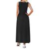image:imageWEACZZY Womens Maxi Dress Sleeveless V Neck Sundress Cocktail Long Dresses with Pockets01black