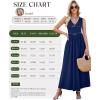 image:imageWEACZZY Womens Maxi Dress Sleeveless V Neck Sundress Cocktail Long Dresses with Pockets02navy Blue
