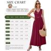 image:imageWEACZZY Womens Maxi Dress Sleeveless V Neck Sundress Cocktail Long Dresses with Pockets03wine Red