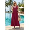 image:imageWEACZZY Womens Maxi Dress Sleeveless V Neck Sundress Cocktail Long Dresses with Pockets03wine Red