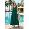 image:imageWEACZZY Womens Maxi Dress Sleeveless V Neck Sundress Cocktail Long Dresses with Pockets04dark Green