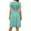 image:imageWEACZZY Womens Summer Short Sleeve Casual Dresses VNeck Floral Party Dress with PocketsYh Blue Floral