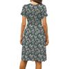 image:imageWEACZZY Womens Summer Short Sleeve Casual Dresses VNeck Floral Party Dress with PocketsYh Green Gladiolus