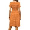 image:imageWEACZZY Womens Summer Short Sleeve Casual Dresses VNeck Floral Party Dress with PocketsYh Orange Daisy