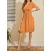 image:imageWEACZZY Womens Summer Short Sleeve Casual Dresses VNeck Floral Party Dress with PocketsYh Orange Daisy