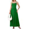 image:imageWEACZZY Cocktail Dresses for Women 2026 Spaghetti Strap Sundress Wedding Guest Maxi DressGreen