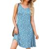 image:imageWEACZZY Women Summer Casual Swing T Shirt Dresses Beach Cover up Loose DressYh Blue Daisy