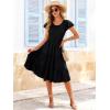 image:imageBerydress Summer Dresses for Women 2026 Casual Boho Midi Dress Beach Vacation Ruffled Sundress with PocketsBlack