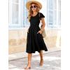 image:imageBerydress Summer Dresses for Women 2026 Casual Boho Midi Dress Beach Vacation Ruffled Sundress with PocketsBlack