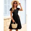 image:imageBerydress Summer Dresses for Women 2026 Casual Boho Midi Dress Beach Vacation Ruffled Sundress with PocketsBlack