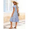 image:imageBerydress Summer Dresses for Women 2026 Casual Boho Midi Dress Beach Vacation Ruffled Sundress with PocketsBlue Floral