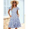 image:imageBerydress Summer Dresses for Women 2026 Casual Boho Midi Dress Beach Vacation Ruffled Sundress with PocketsBlue Floral