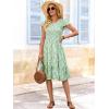 image:imageBerydress Summer Dresses for Women 2026 Casual Boho Midi Dress Beach Vacation Ruffled Sundress with PocketsGreen Floral