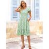 image:imageBerydress Summer Dresses for Women 2026 Casual Boho Midi Dress Beach Vacation Ruffled Sundress with PocketsGreen Floral