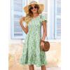image:imageBerydress Summer Dresses for Women 2026 Casual Boho Midi Dress Beach Vacation Ruffled Sundress with PocketsGreen Floral