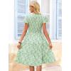 image:imageBerydress Summer Dresses for Women 2026 Casual Boho Midi Dress Beach Vacation Ruffled Sundress with PocketsGreen Floral