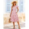 image:imageBerydress Summer Dresses for Women 2026 Casual Boho Midi Dress Beach Vacation Ruffled Sundress with PocketsPink Floral