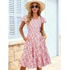 image:imageBerydress Summer Dresses for Women 2026 Casual Boho Midi Dress Beach Vacation Ruffled Sundress with PocketsPink Floral