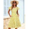 image:imageBerydress Summer Dresses for Women 2026 Casual Boho Midi Dress Beach Vacation Ruffled Sundress with PocketsYellow Floral