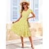 image:imageBerydress Summer Dresses for Women 2026 Casual Boho Midi Dress Beach Vacation Ruffled Sundress with PocketsYellow Floral