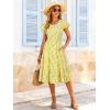 image:imageBerydress Summer Dresses for Women 2026 Casual Boho Midi Dress Beach Vacation Ruffled Sundress with PocketsYellow Floral