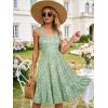 image:imageBerydress Sundresses for Women 2026 Vacation Summer Midi Dress Spaghetti Straps Flowy Boho Beach Dresses with PocketsGreen Floral