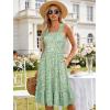 image:imageBerydress Sundresses for Women 2026 Vacation Summer Midi Dress Spaghetti Straps Flowy Boho Beach Dresses with PocketsGreen Floral