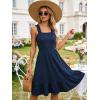 image:imageBerydress Sundresses for Women 2026 Vacation Summer Midi Dress Spaghetti Straps Flowy Boho Beach Dresses with PocketsNavy Blue