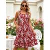 image:imageBerydress Sundresses for Women 2026 Vacation Summer Midi Dress Spaghetti Straps Flowy Boho Beach Dresses with PocketsRed Floral