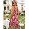 image:imageBerydress Sundresses for Women 2026 Vacation Summer Midi Dress Spaghetti Straps Flowy Boho Beach Dresses with PocketsRed Floral