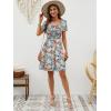 image:imageBerydress Womens Summer Dresses 2026 Pockets Short Sleeve Square Neck Flowy A Line Casual Boho Smocked Mini Sun DressBlue Floral