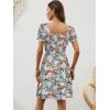 image:imageBerydress Womens Summer Dresses 2026 Pockets Short Sleeve Square Neck Flowy A Line Casual Boho Smocked Mini Sun DressBlue Floral
