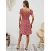 image:imageBerydress Womens Summer Dresses 2026 Pockets Short Sleeve Square Neck Flowy A Line Casual Boho Smocked Mini Sun DressRed Floral
