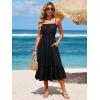 image:imageBerydress Womens Summer Maxi Dress with Pockets Spaghetti Straps Sleeveless Smocked Sundress Boho Beach Vacation DressesBlack