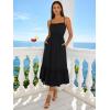 image:imageBerydress Womens Summer Maxi Dress with Pockets Spaghetti Straps Sleeveless Smocked Sundress Boho Beach Vacation DressesBlack