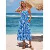 image:imageBerydress Womens Summer Maxi Dress with Pockets Spaghetti Straps Sleeveless Smocked Sundress Boho Beach Vacation DressesBlue Floral