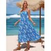 image:imageBerydress Womens Summer Maxi Dress with Pockets Spaghetti Straps Sleeveless Smocked Sundress Boho Beach Vacation DressesBlue Floral