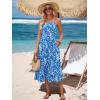 image:imageBerydress Womens Summer Maxi Dress with Pockets Spaghetti Straps Sleeveless Smocked Sundress Boho Beach Vacation DressesBlue Floral