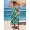 image:imageBerydress Womens Summer Maxi Dress with Pockets Spaghetti Straps Sleeveless Smocked Sundress Boho Beach Vacation DressesGreen Floral