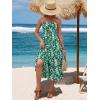 image:imageBerydress Womens Summer Maxi Dress with Pockets Spaghetti Straps Sleeveless Smocked Sundress Boho Beach Vacation DressesGreen Floral