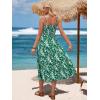 image:imageBerydress Womens Summer Maxi Dress with Pockets Spaghetti Straps Sleeveless Smocked Sundress Boho Beach Vacation DressesGreen Floral
