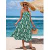 image:imageBerydress Womens Summer Maxi Dress with Pockets Spaghetti Straps Sleeveless Smocked Sundress Boho Beach Vacation DressesGreen Floral