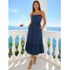 image:imageBerydress Womens Summer Maxi Dress with Pockets Spaghetti Straps Sleeveless Smocked Sundress Boho Beach Vacation DressesNavy Blue